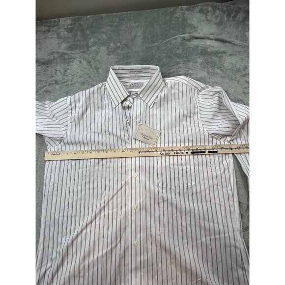 Arrow Paddock Club Mens Large 16-32 White Striped Shirt Single Needle Tailoring - Picture 5 of 8